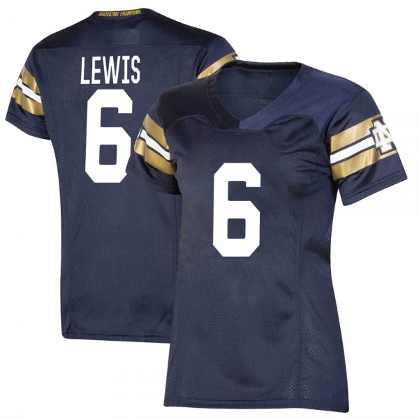 Clarence Lewis Notre Dame Fighting Irish NCAA Women's #6 Navy Premier 2021 Shamrock Series Replica College Stitched Football Jersey XAP4855ET